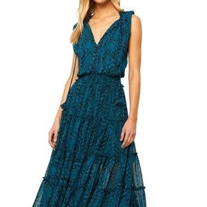 Misa Los Angeles Teal Maxi Dress